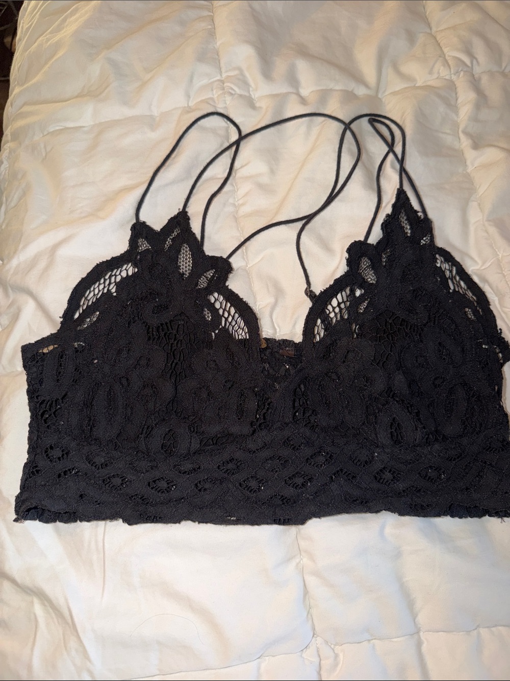 Free people Black Lace Bralette with Delicate Straps